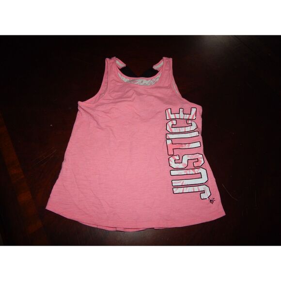 JUSTICE girls size 10 pink layered sports bra and tank top - Picture 1 of 8